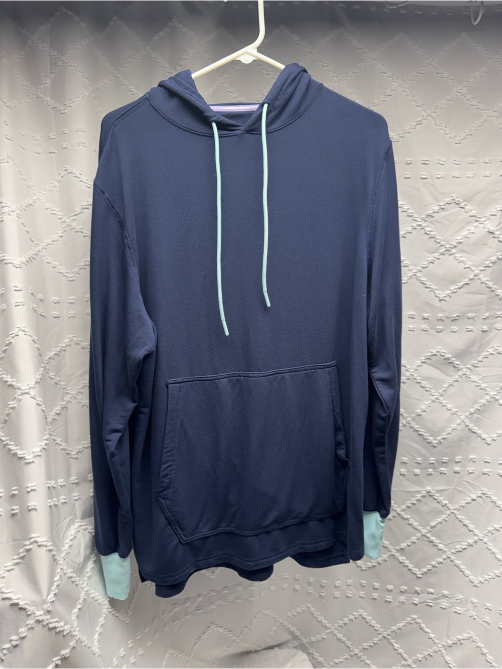 Jambys Navy House Hoodie Size Medium Navy with Turquoise accents